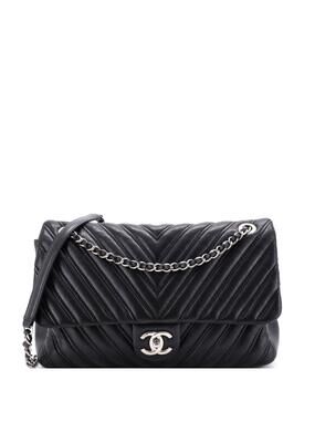 Chanel Double Stitch Flap Bag Chevron #370874C42B